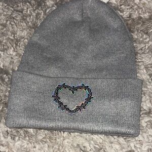 Gray Heart women’s Beanie new handmade